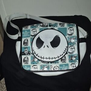 Nightmare Before Christmas Themed White and Black Men's Bag